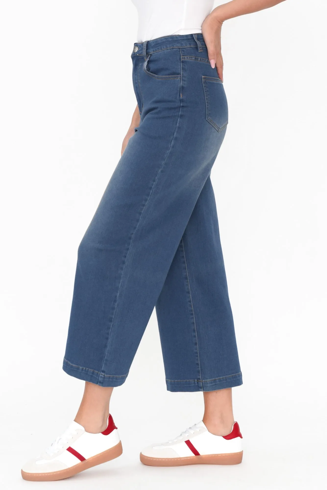 Tabitha Mid Blue Denim Crop Jeans sold by Blue Bungalow product image thumbnail 5