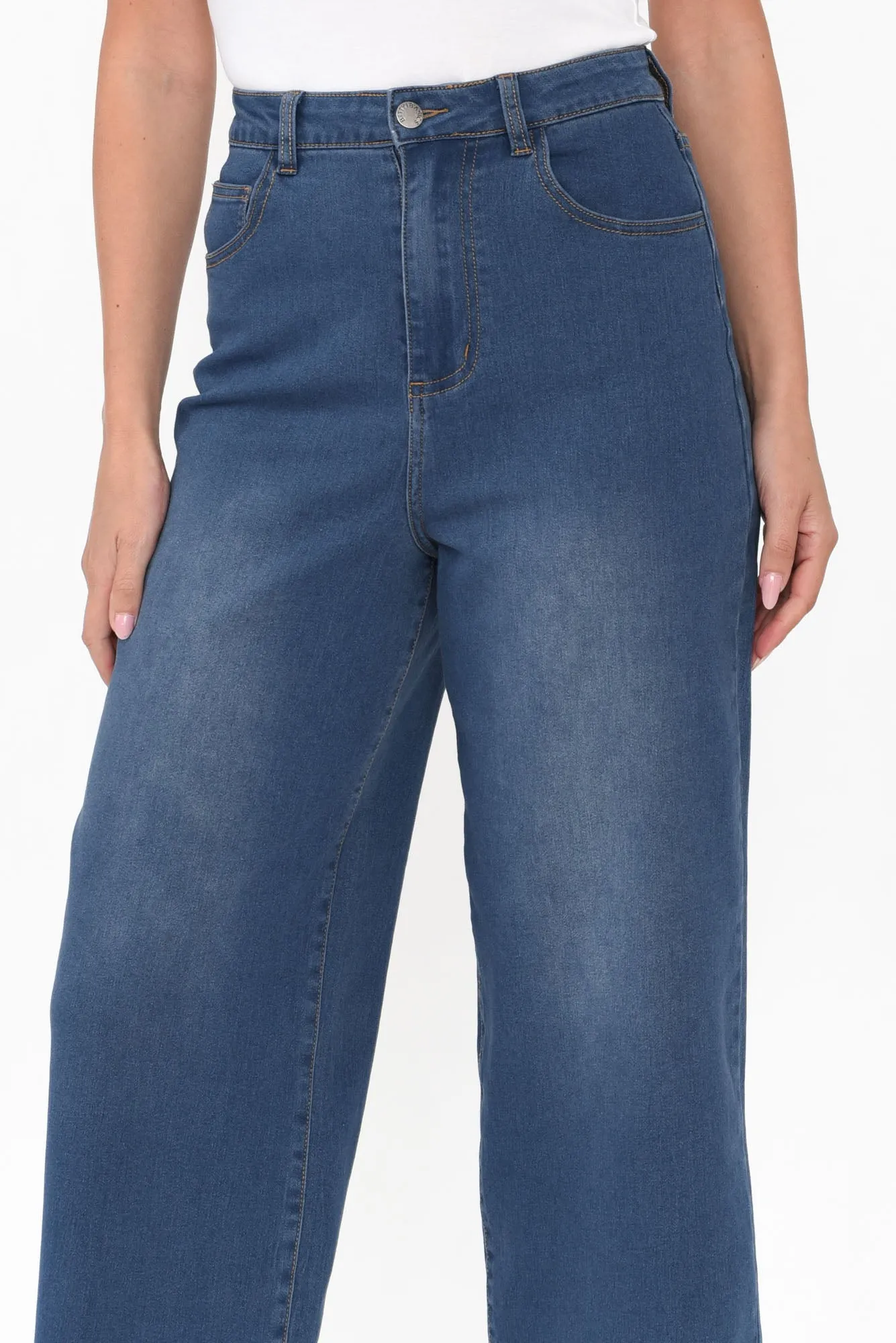 Tabitha Mid Blue Denim Crop Jeans sold by Blue Bungalow product image thumbnail 4