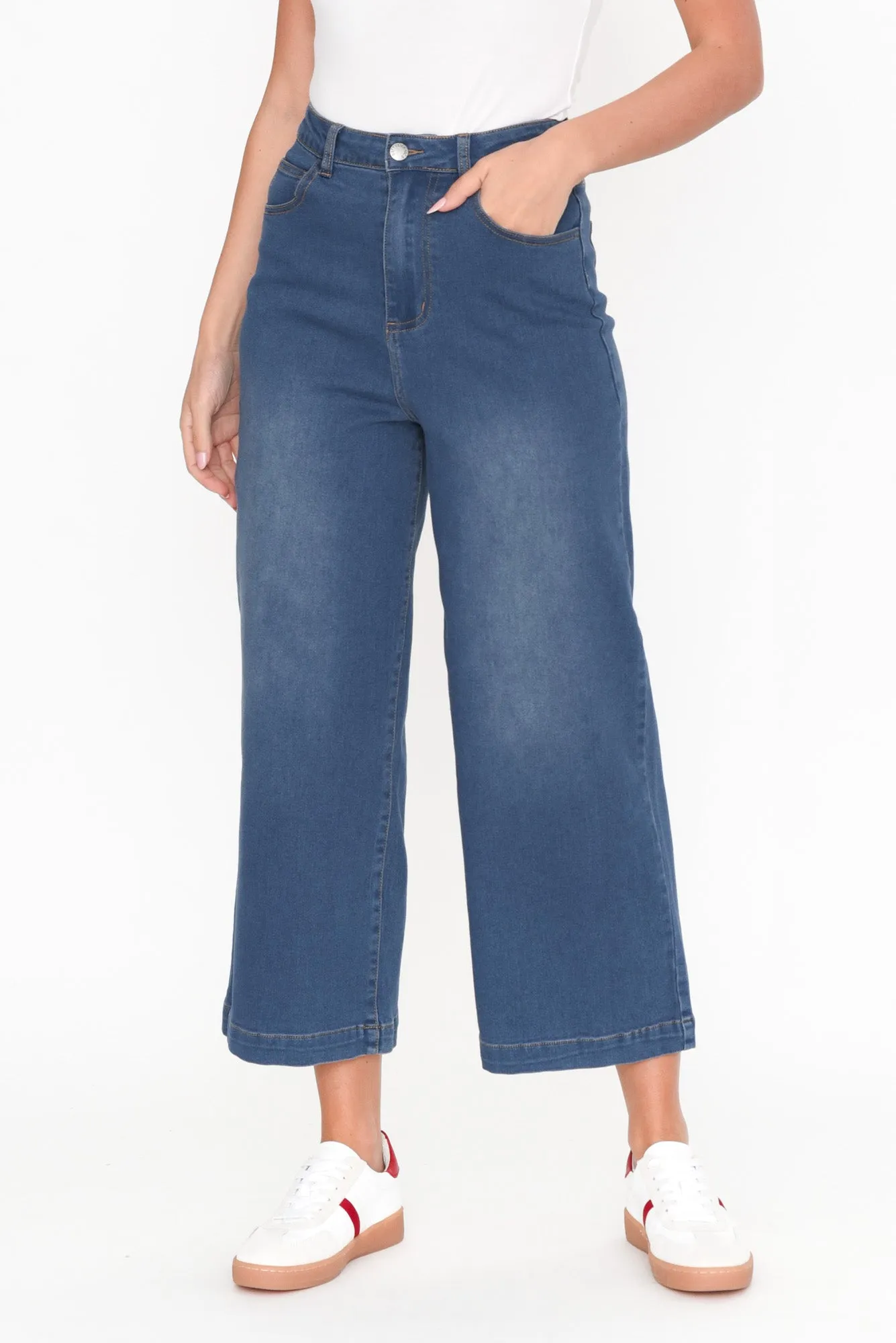 Tabitha Mid Blue Denim Crop Jeans sold by Blue Bungalow product image thumbnail 2