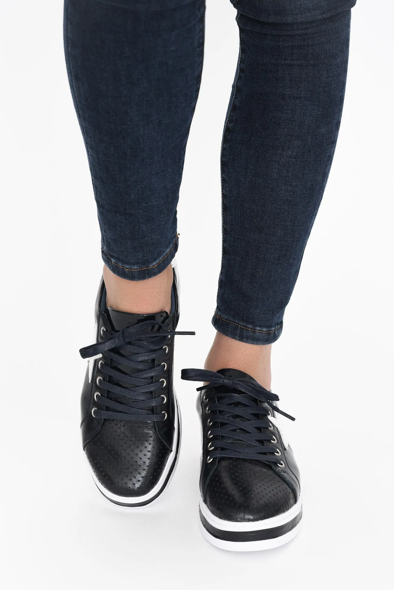 Pixie Star Navy White Leather Sneaker sold by Blue Bungalow product image thumbnail 5
