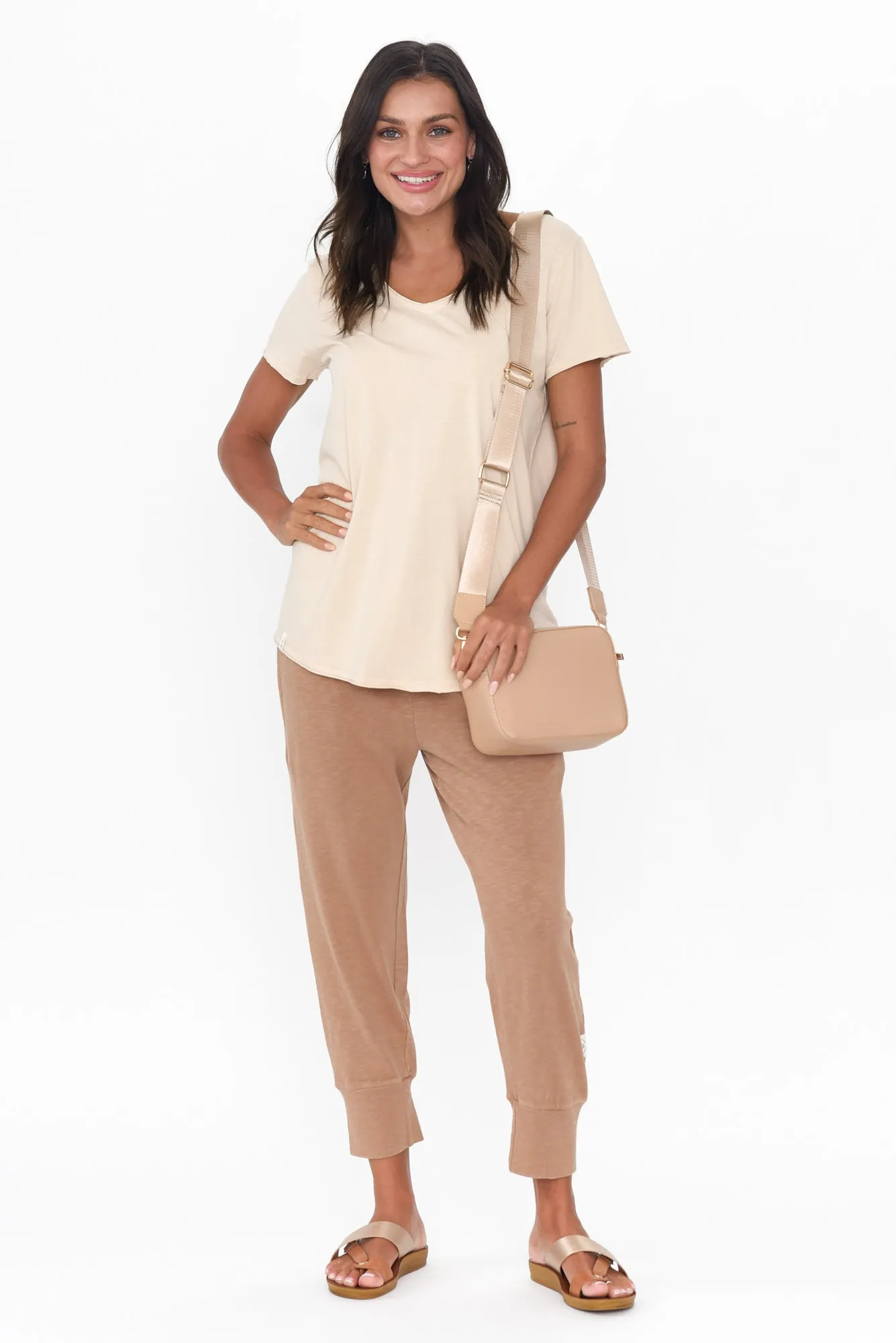 Fundamental Brunch Mocha Cotton Sweatpants sold by Blue Bungalow product image thumbnail 3