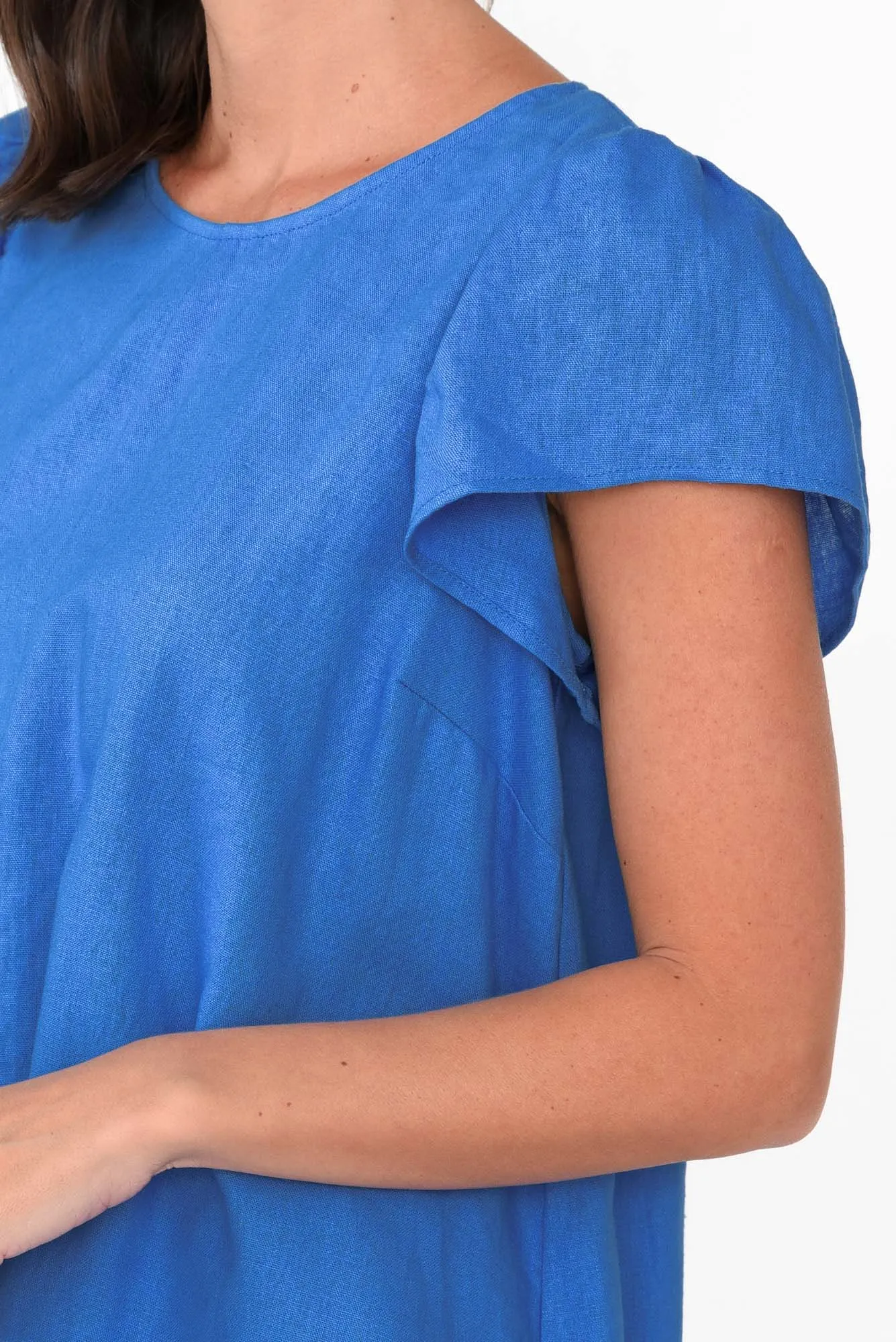 Imogen Cobalt Frill Sleeve Top sold by Blue Bungalow product image thumbnail 5