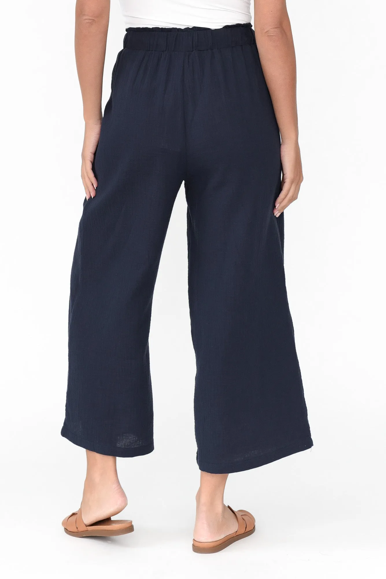Byron Navy Cotton Pocket Pants sold by Blue Bungalow product image thumbnail 5