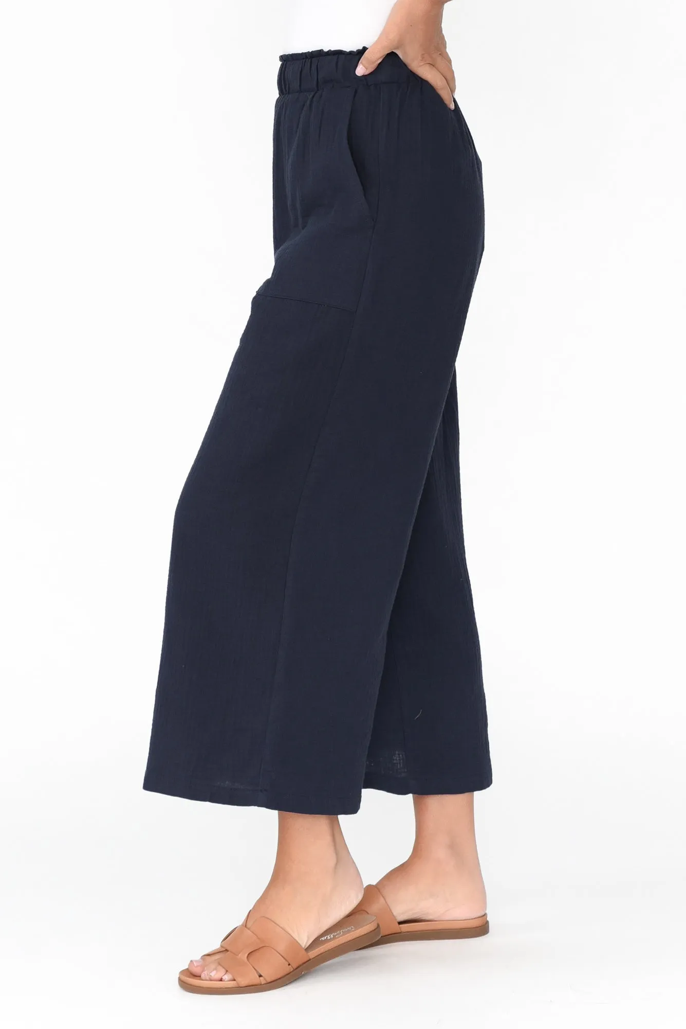 Byron Navy Cotton Pocket Pants sold by Blue Bungalow product image thumbnail 4