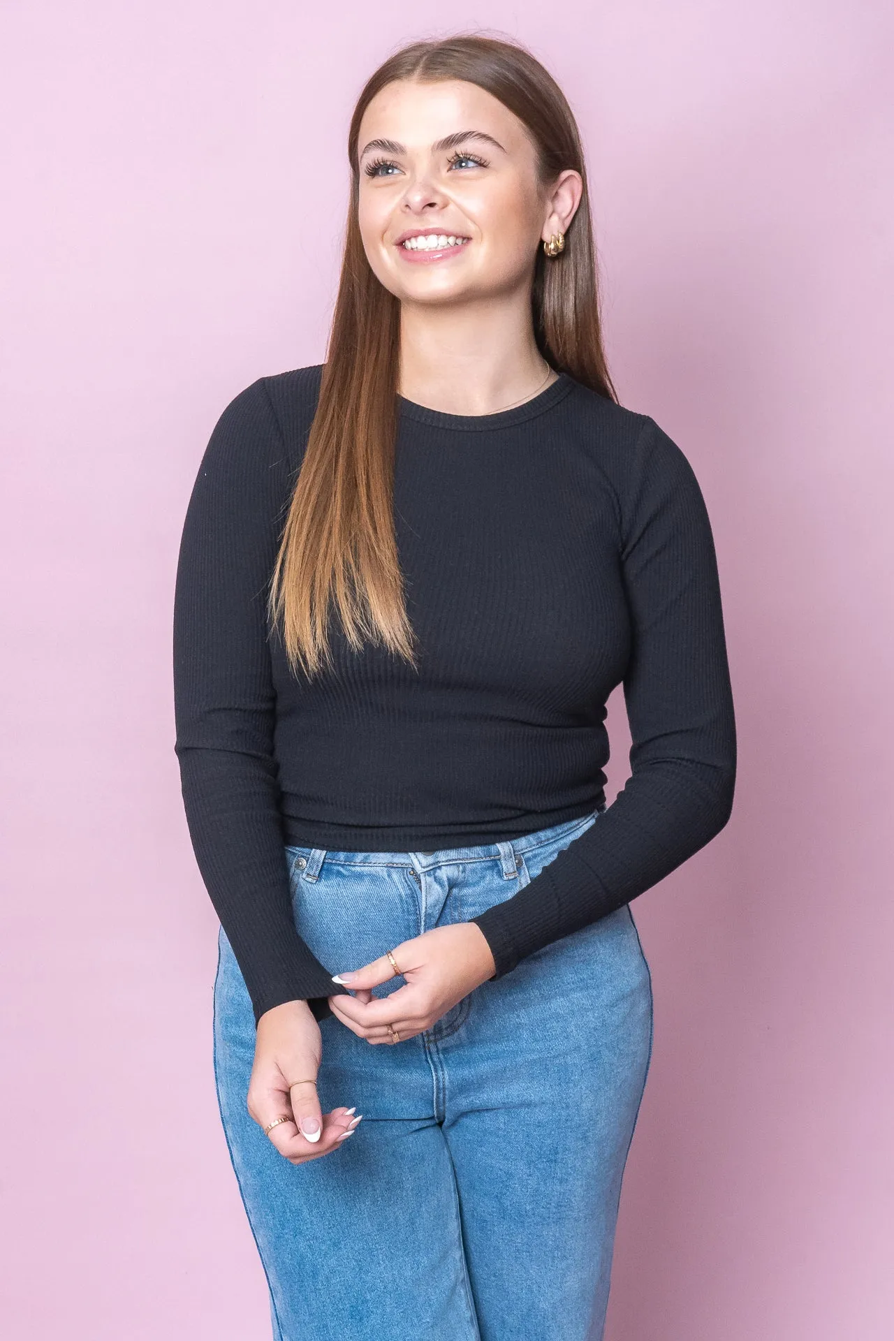 Rib L/S Top in Black - Silent Theory sold by Always Alice product image thumbnail 2