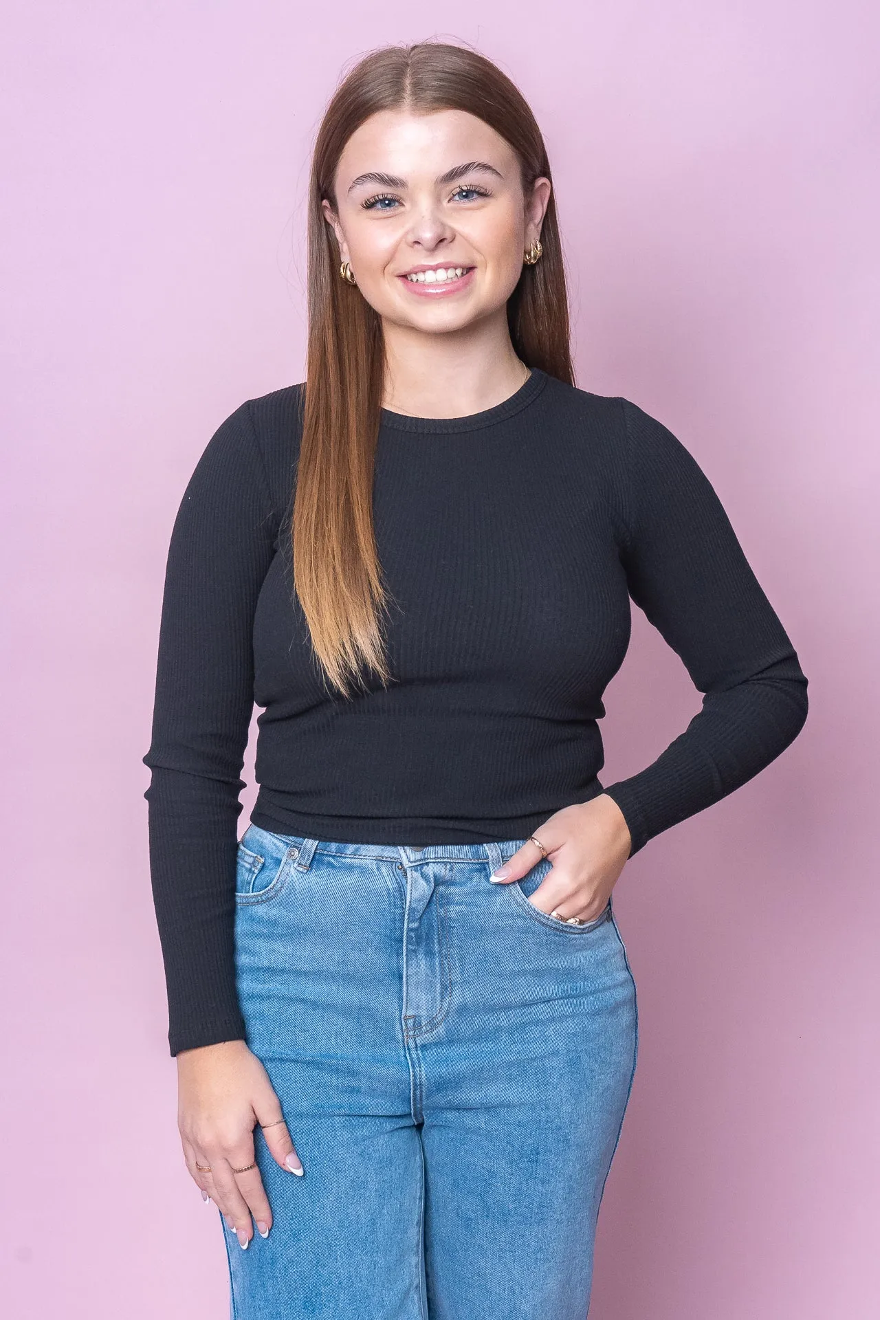 Rib L/S Top in Black - Silent Theory sold by Always Alice product image thumbnail 3