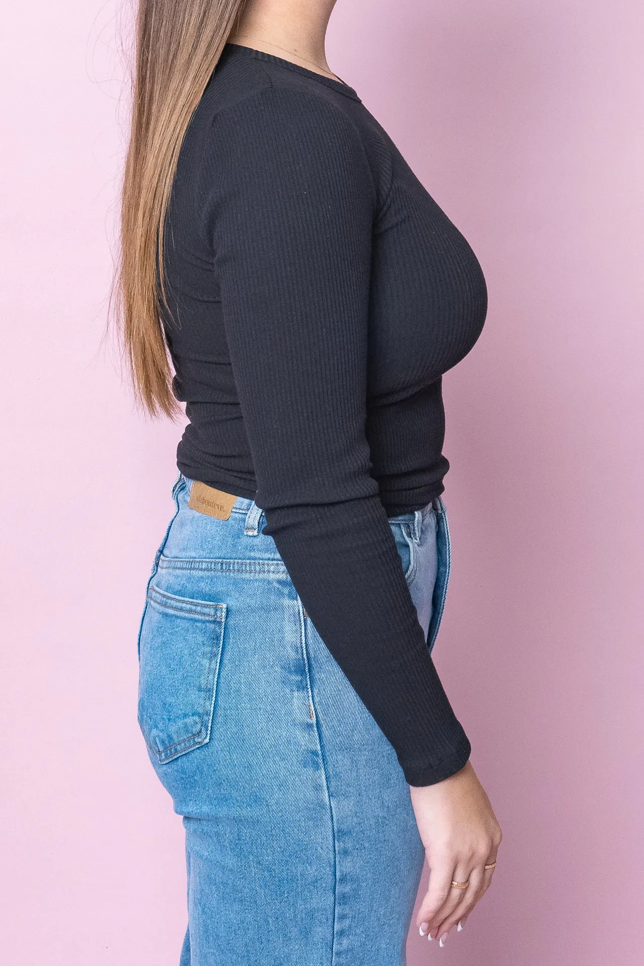 Rib L/S Top in Black - Silent Theory sold by Always Alice product image thumbnail 4