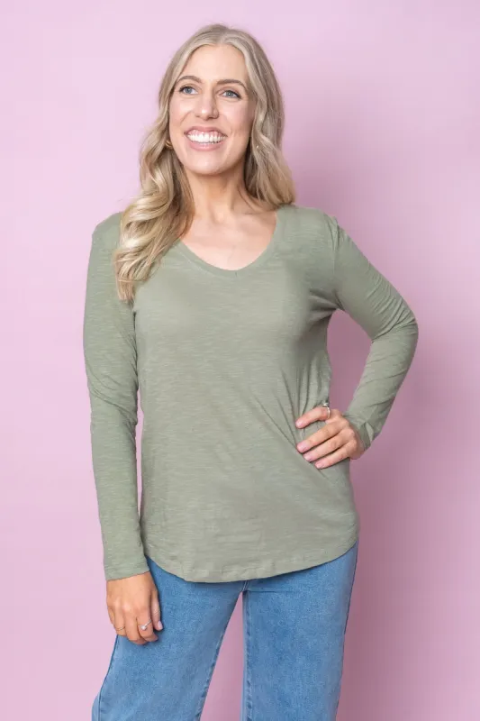 Marvellous L/S Top in Khaki - Silent Theory - Final Sale sold by Always Alice