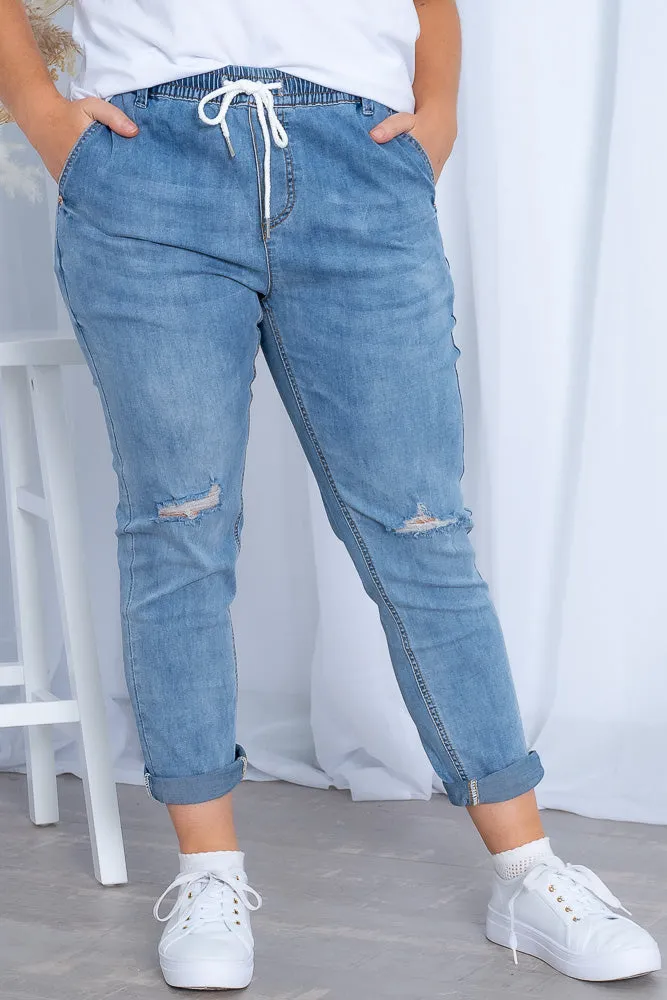 Bray Joggers in Mid Denim sold by Always Alice product image thumbnail 3