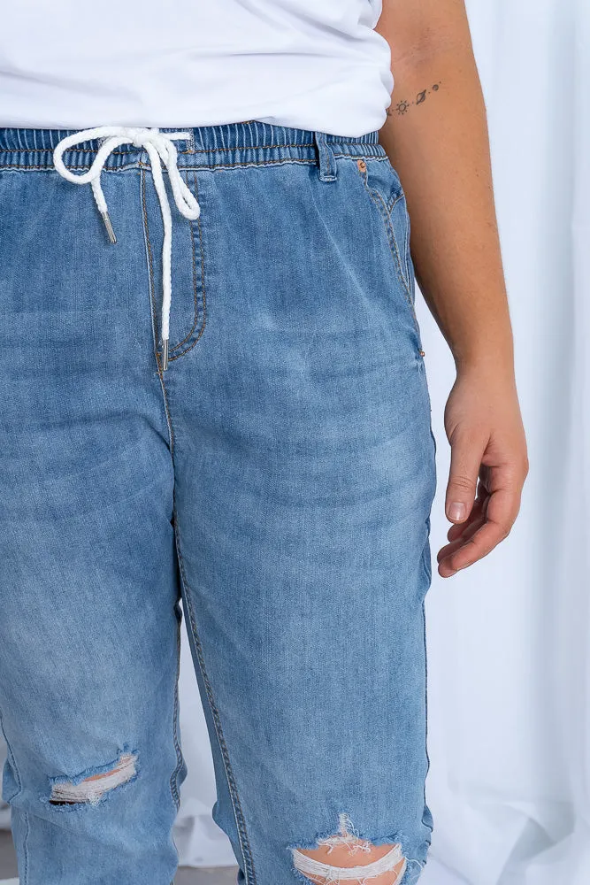 Bray Joggers in Mid Denim sold by Always Alice product image thumbnail 4