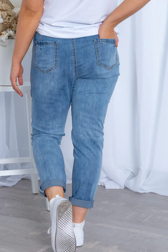 Bray Joggers in Mid Denim sold by Always Alice product image thumbnail 5