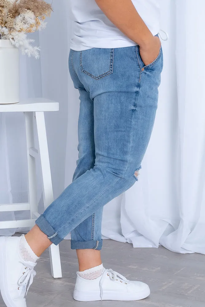 Bray Joggers in Mid Denim sold by Always Alice product image thumbnail 2