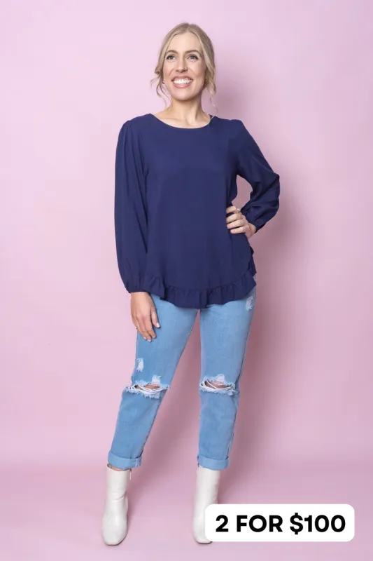 Hannah Top in Navy - Final Sale sold by Always Alice