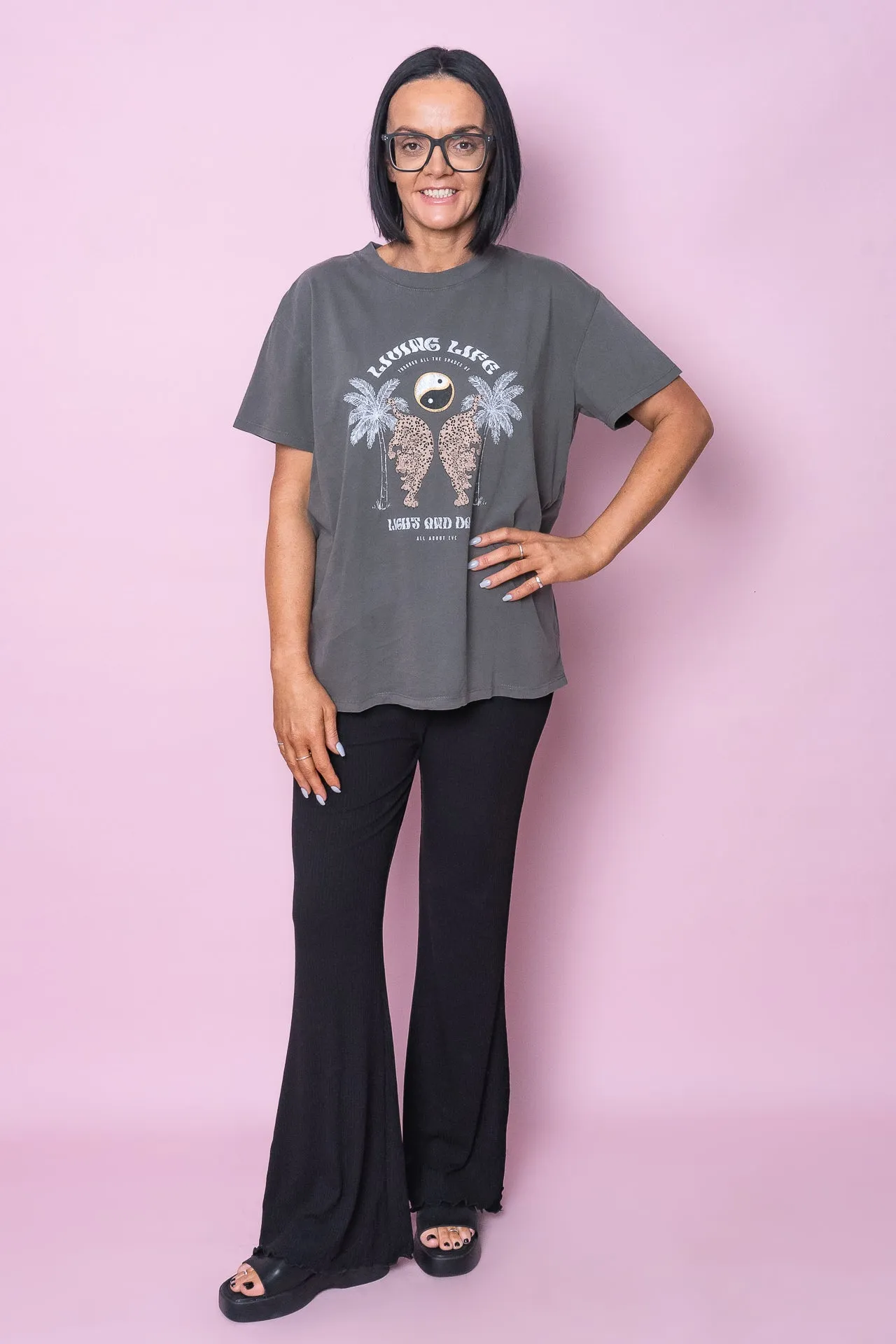 AAE Rib Flare Pants in Black - All About Eve sold by Always Alice product image thumbnail 2