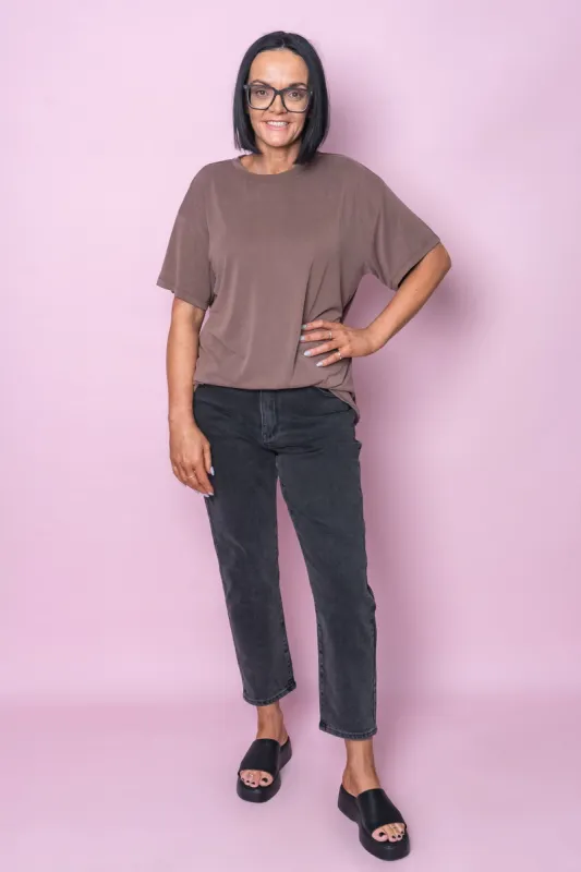 Harper Tee in Brown - Silent Theory - Final Sale sold by Always Alice