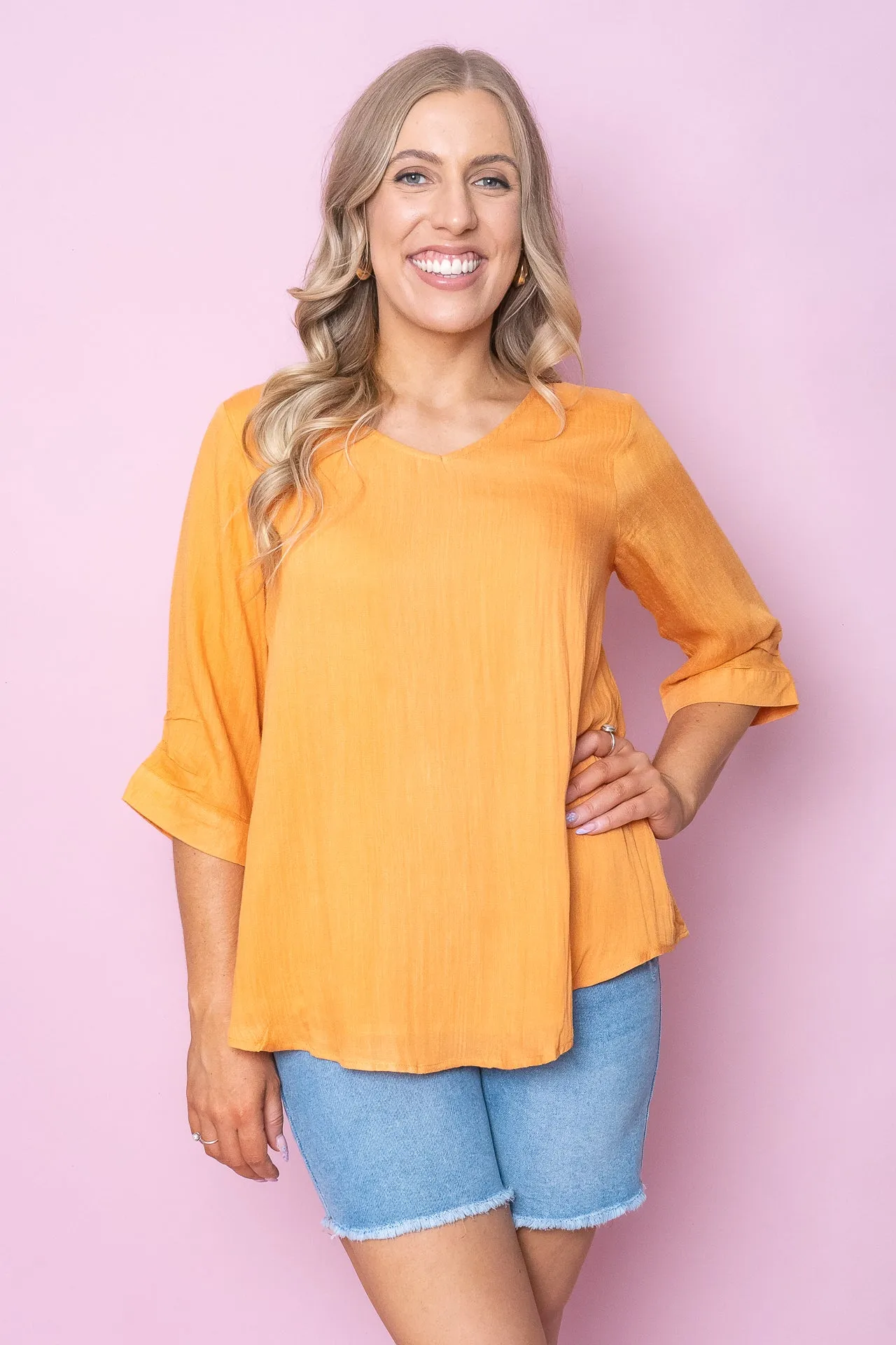 Morgan Top in Tangerine - Final Sale sold by Always Alice