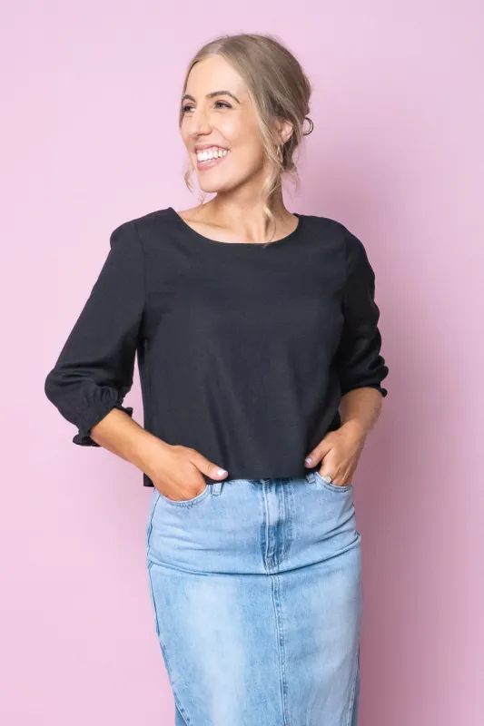 Helene Top in Black - Final Sale sold by Always Alice