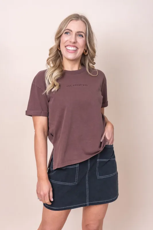AAE Washed Tee in Brown - All About Eve sold by Always Alice