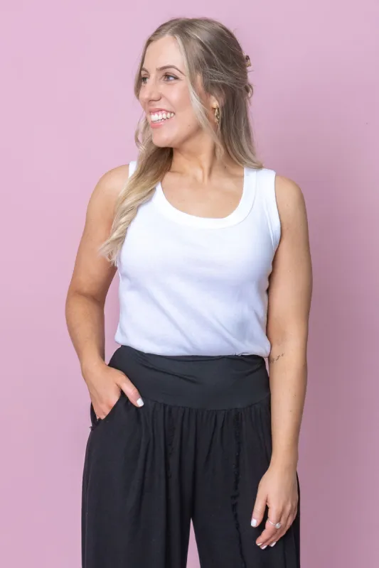 Esme Tank in White - Foxwood sold by Always Alice