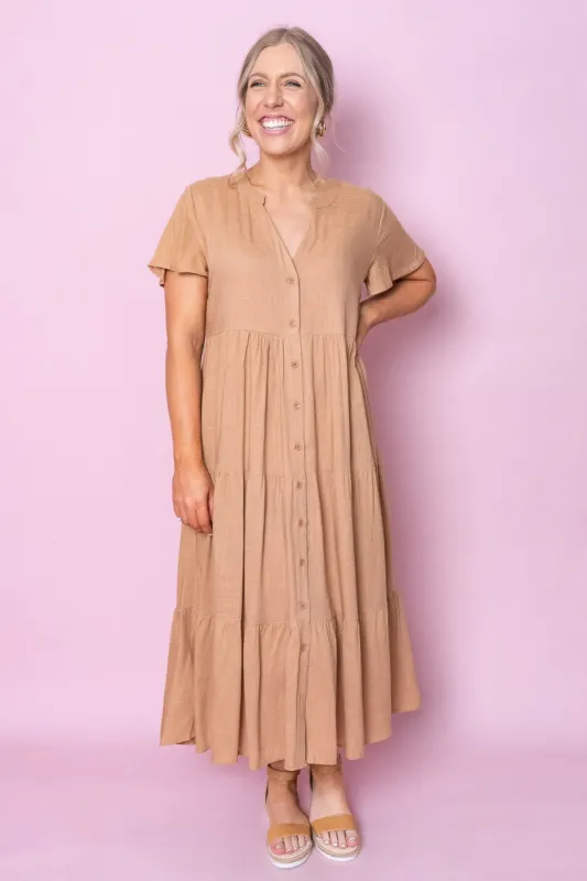 Alana Dress in Tan sold by Always Alice