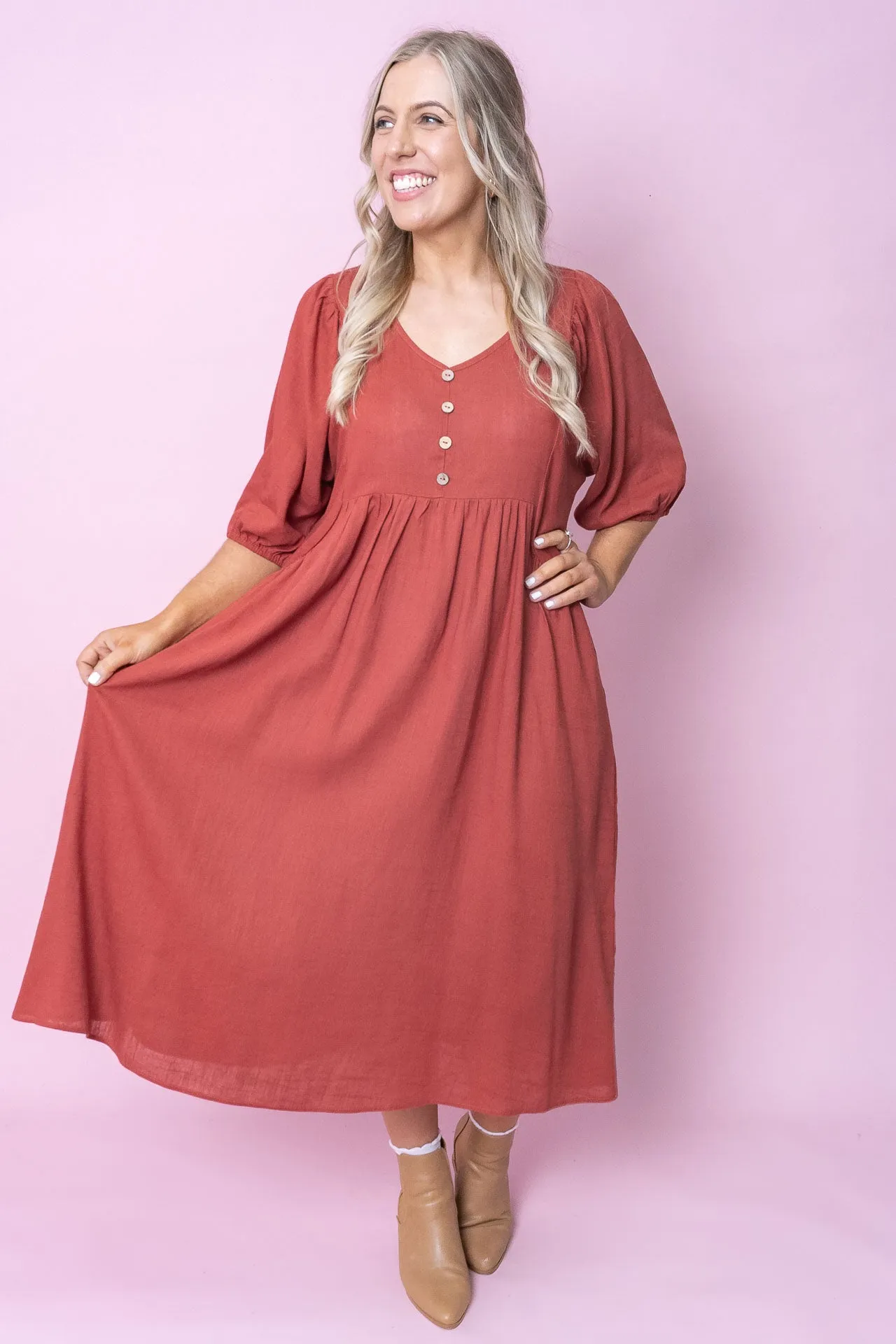Emery Midi Dress in Rust sold by Always Alice product image thumbnail 2