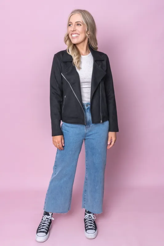 Galina Suede Jacket in Black - Final Sale sold by Always Alice