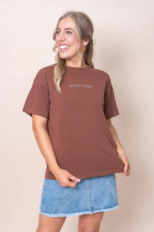 Logo Tee in Brown - Silent Theory sold by Always Alice