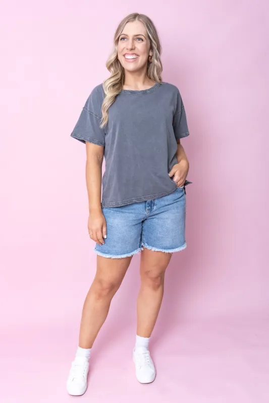 Marley Tee in Washed Black - Foxwood sold by Always Alice