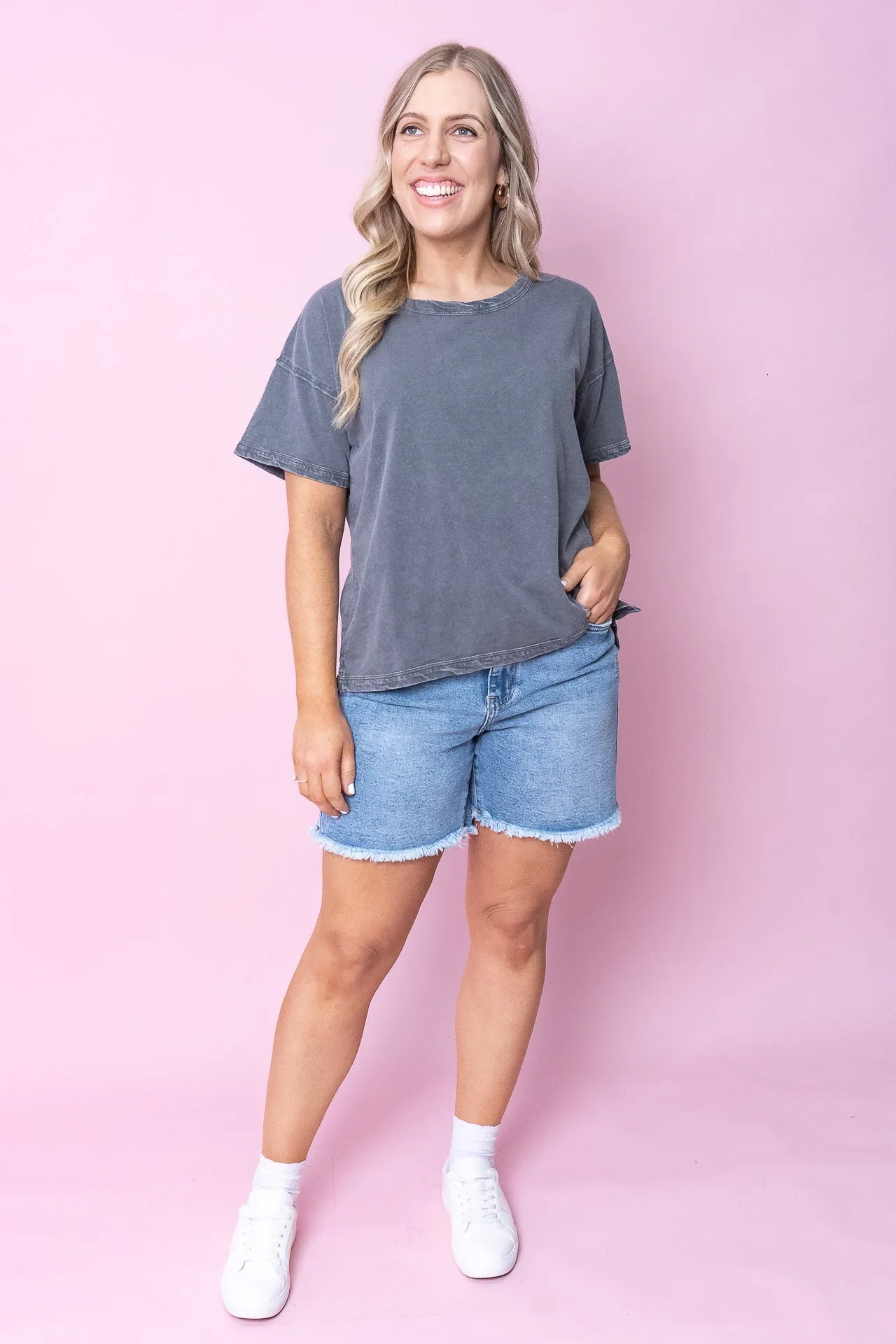 Marley Tee in Washed Black - Foxwood sold by Always Alice