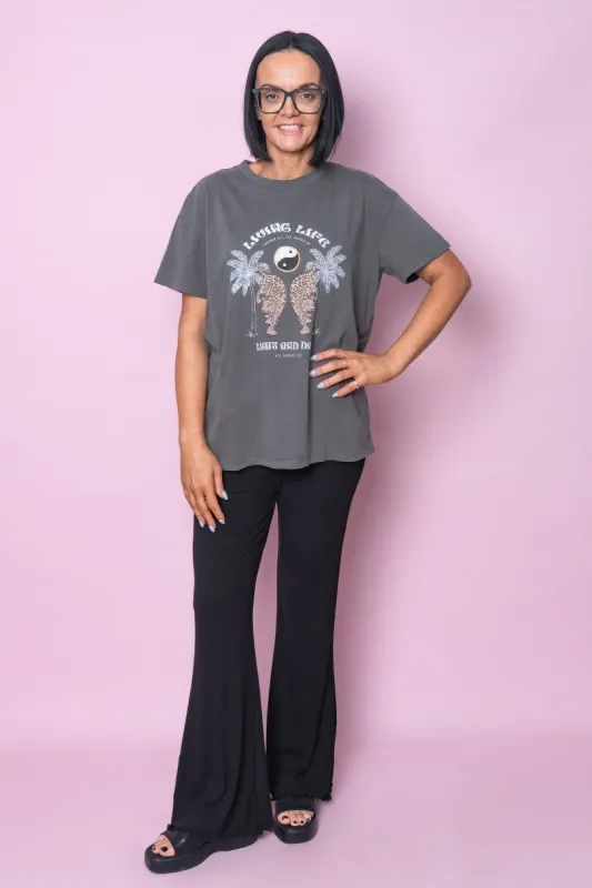 Living Life Tee in Charcoal - All About Eve - Final Sale sold by Always Alice