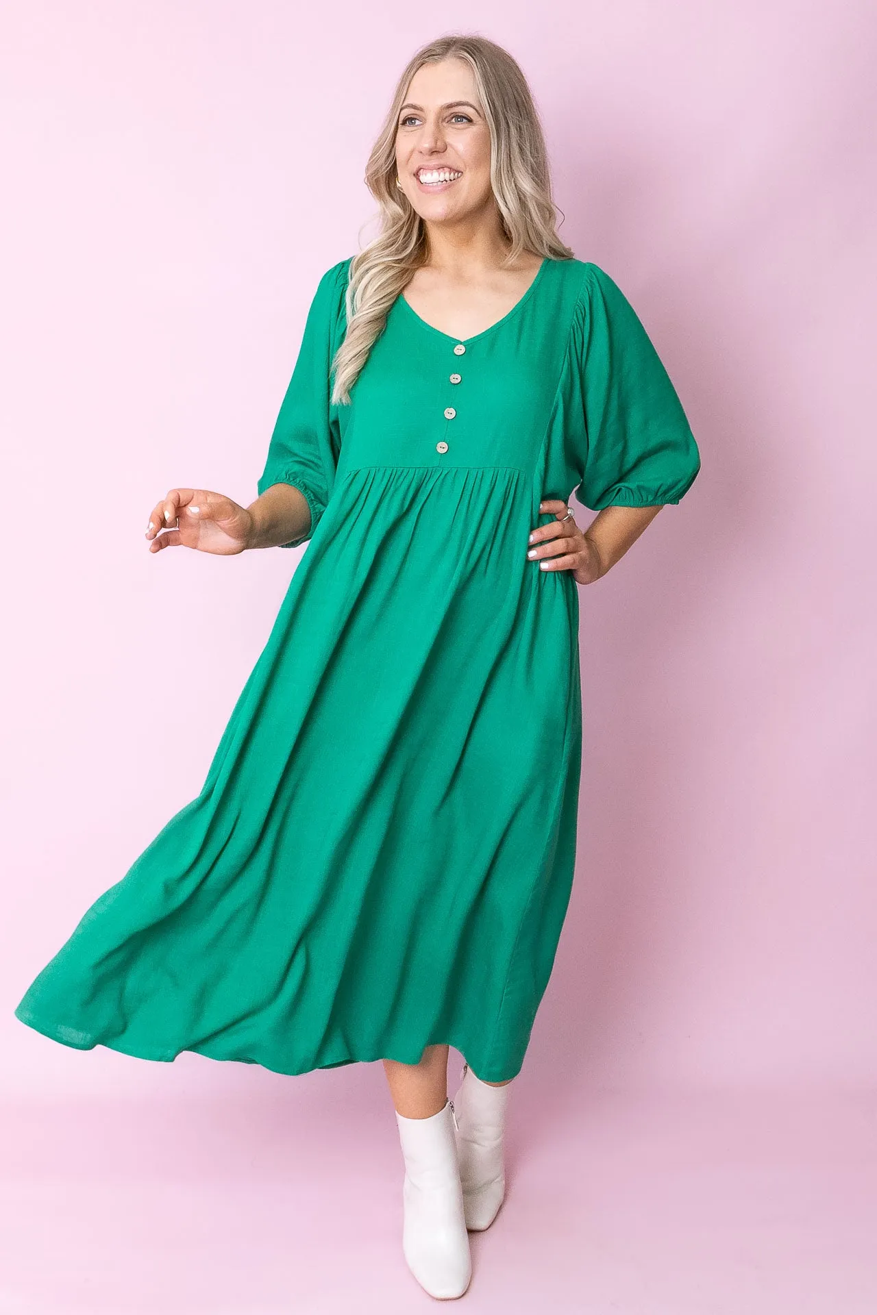 Emery Midi Dress in Emerald sold by Always Alice product image thumbnail 3
