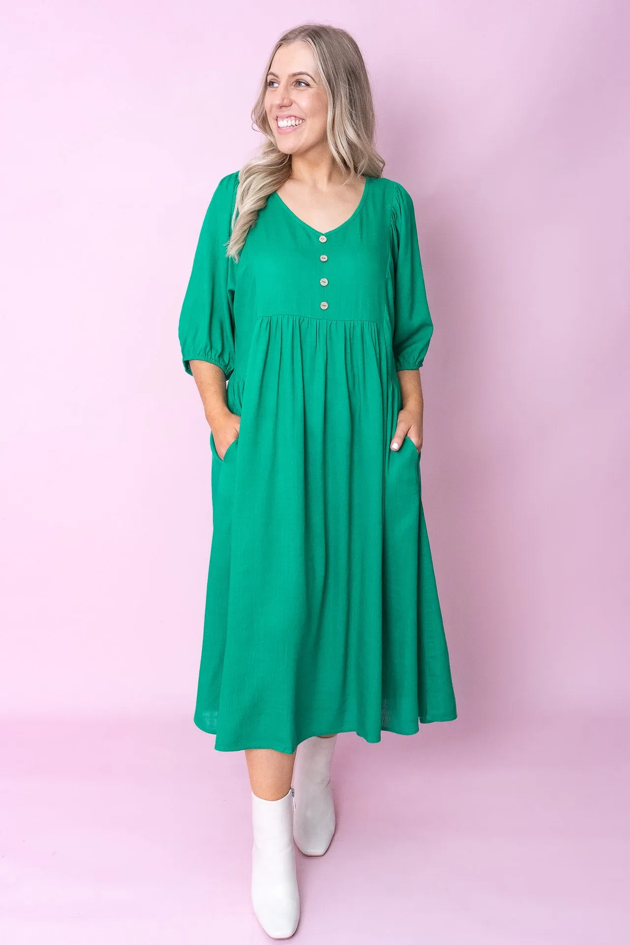Emery Midi Dress in Emerald sold by Always Alice