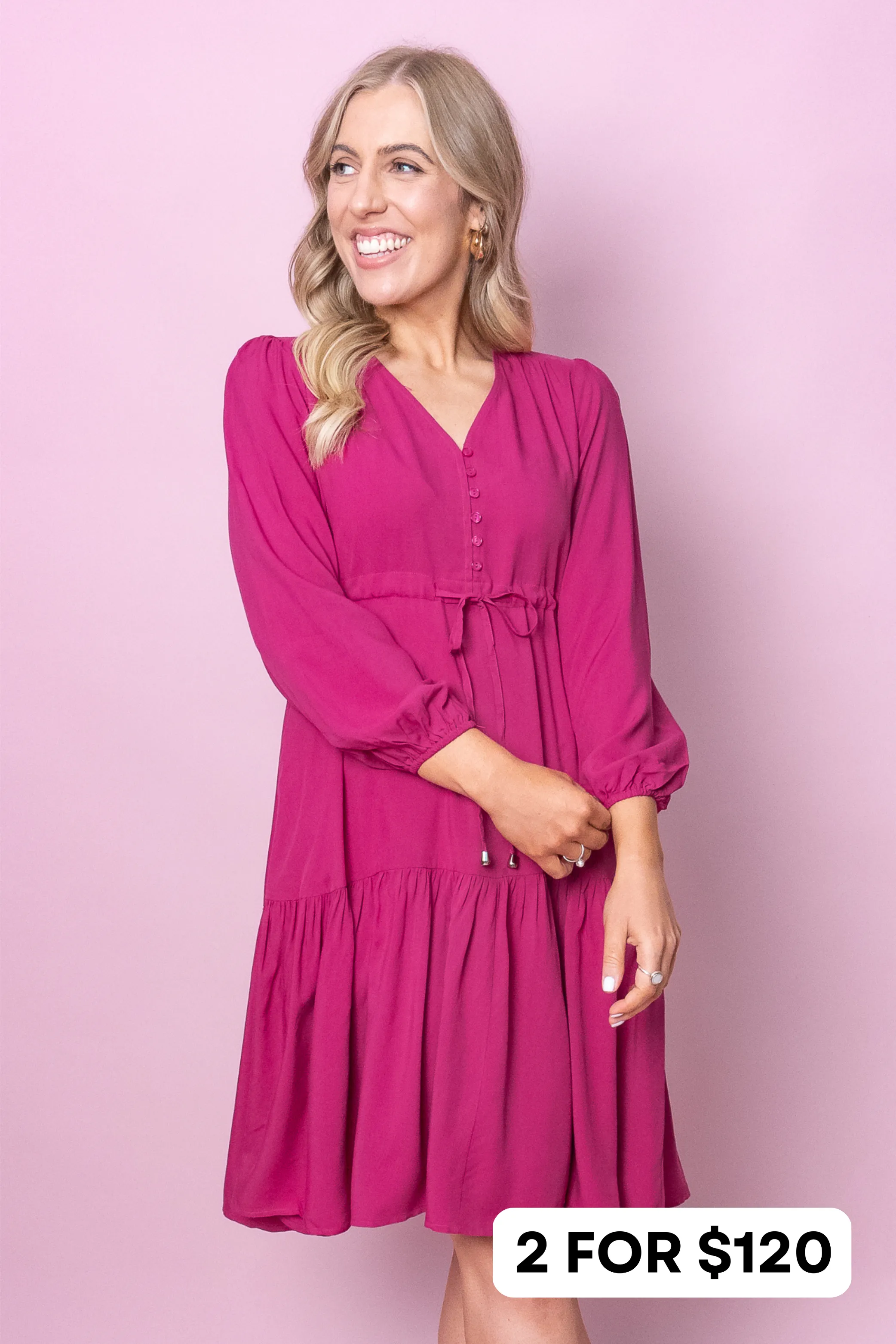 Dixie Dress in Fuchsia - Final Sale sold by Always Alice