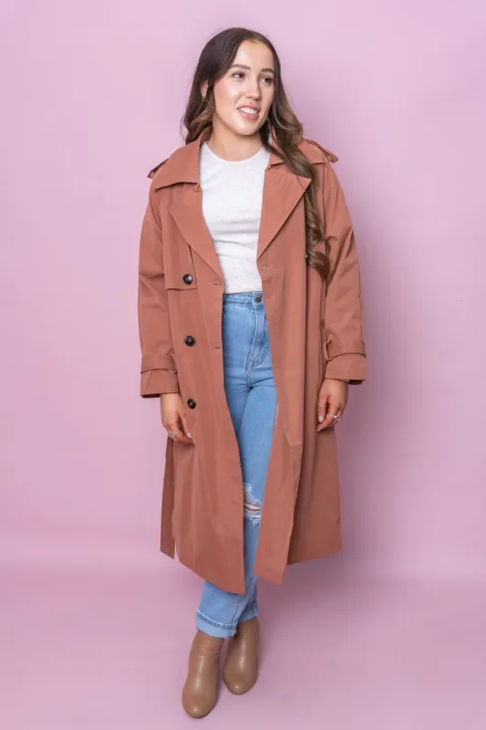 Ivy Trench Coat in Dusty Pink - Final Sale sold by Always Alice
