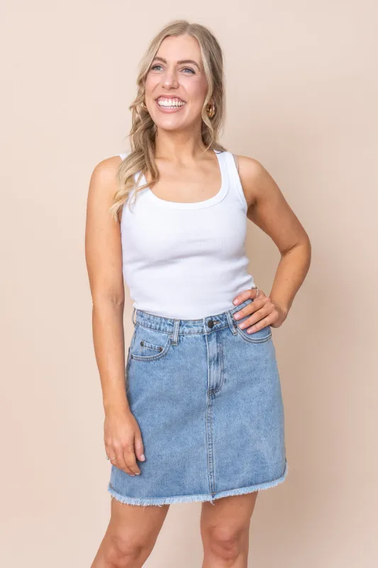 Ray Mini Skirt in Light Blue - All About Eve sold by Always Alice