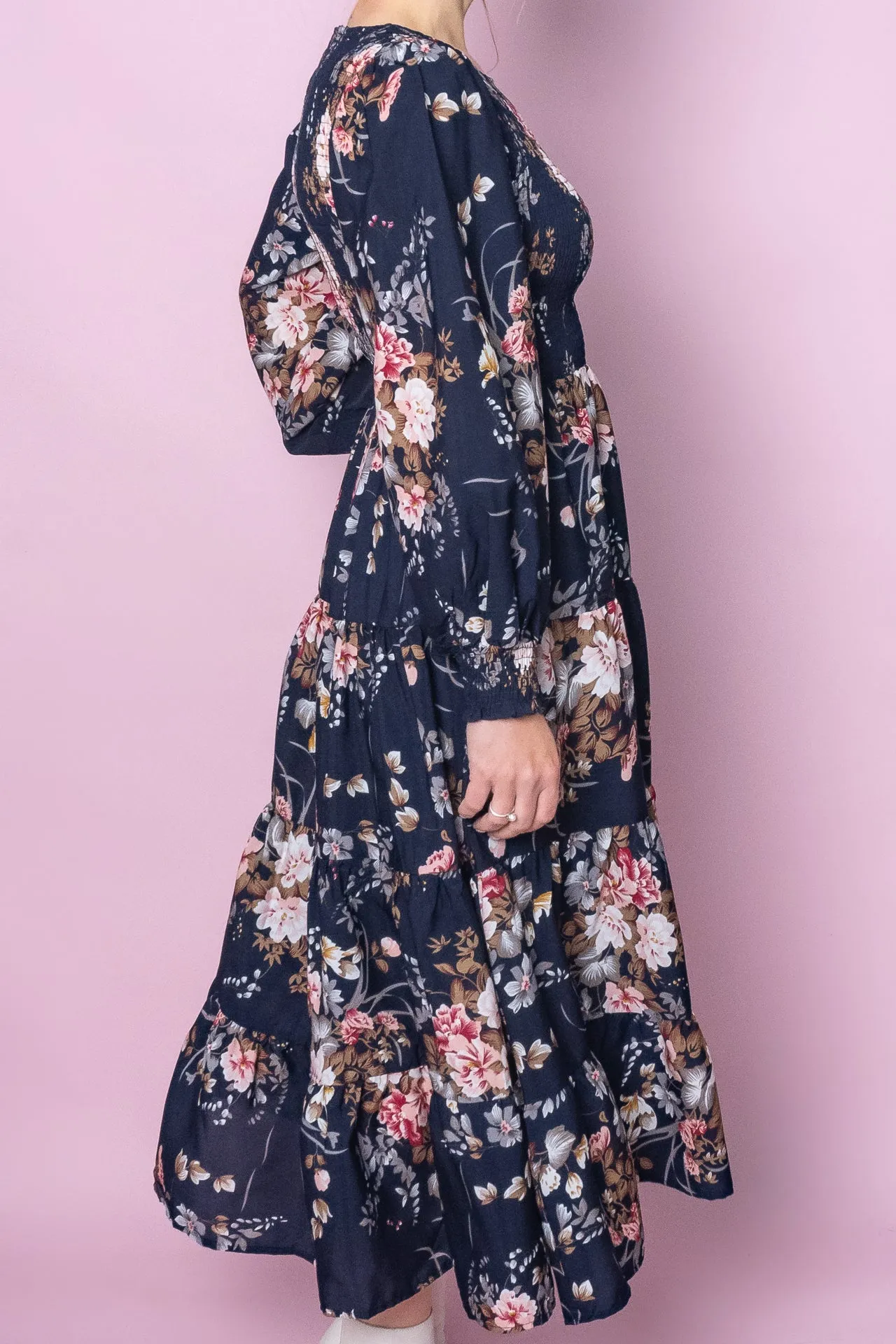 Nella Floral Midi Dress in Navy sold by Always Alice product image thumbnail 4