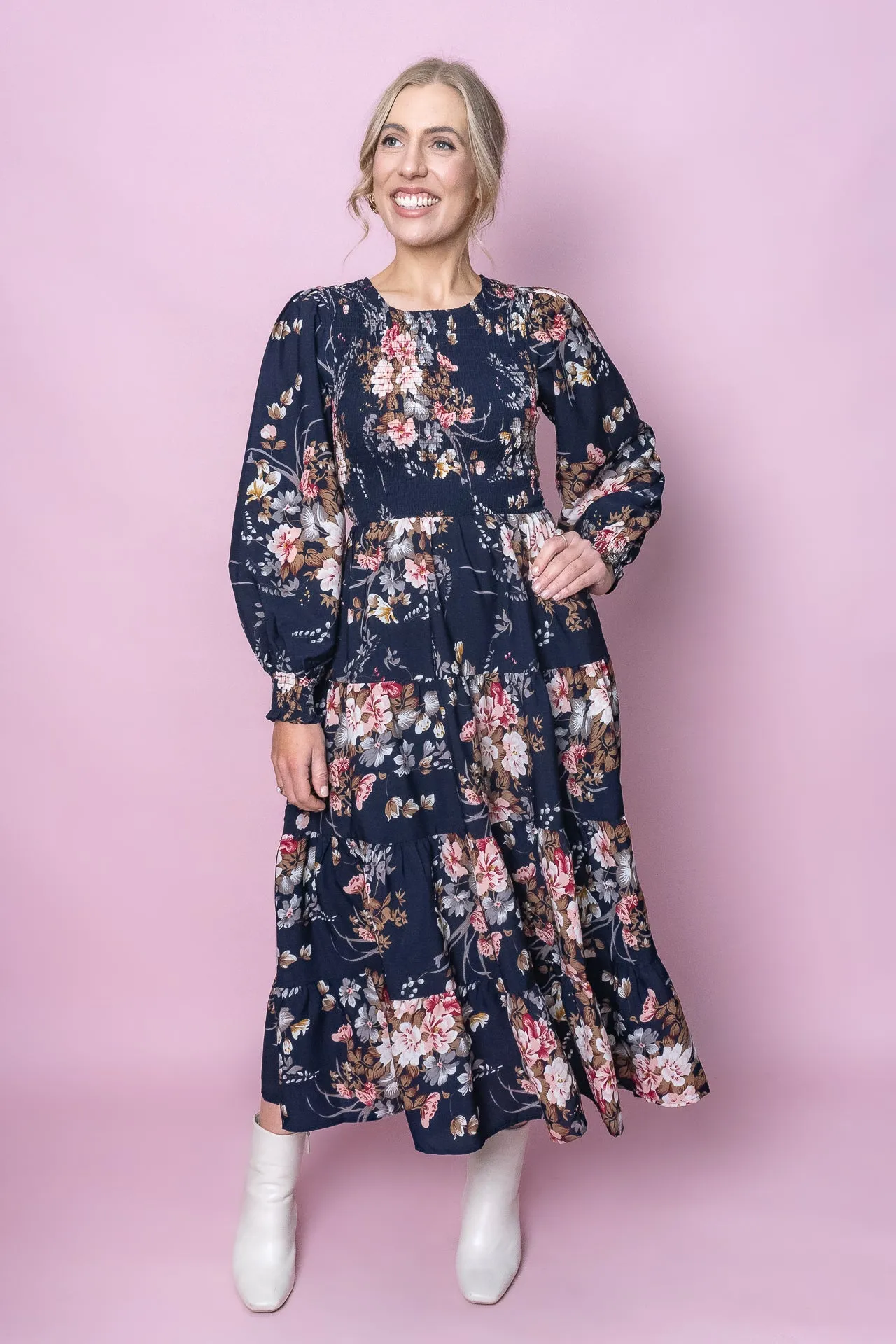 Nella Floral Midi Dress in Navy sold by Always Alice product image thumbnail 3