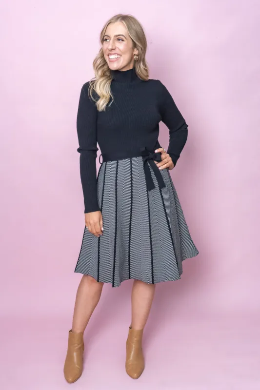 Isabelle Dress in White/Black sold by Always Alice