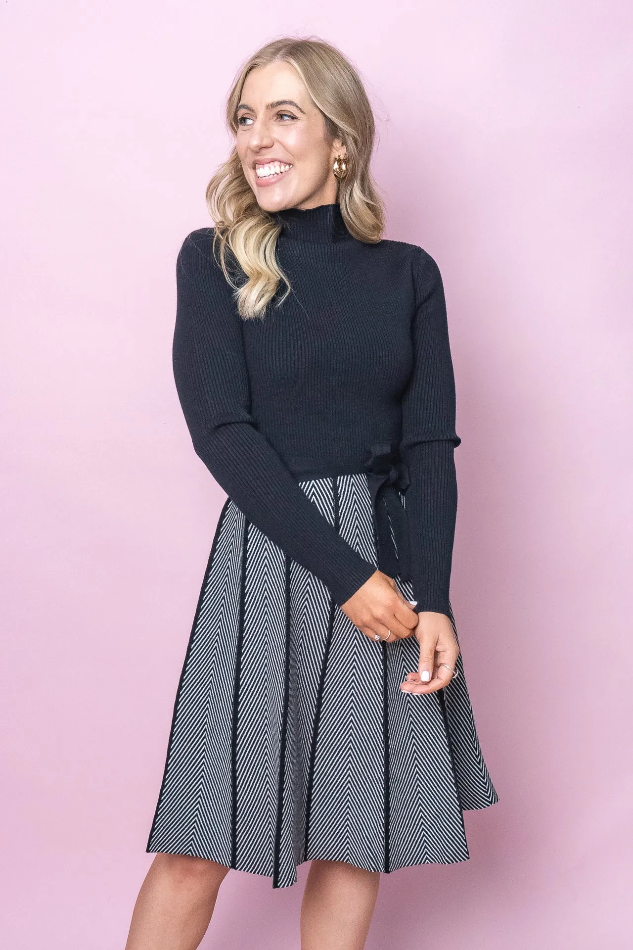 Isabelle Dress in White/Black sold by Always Alice product image thumbnail 2