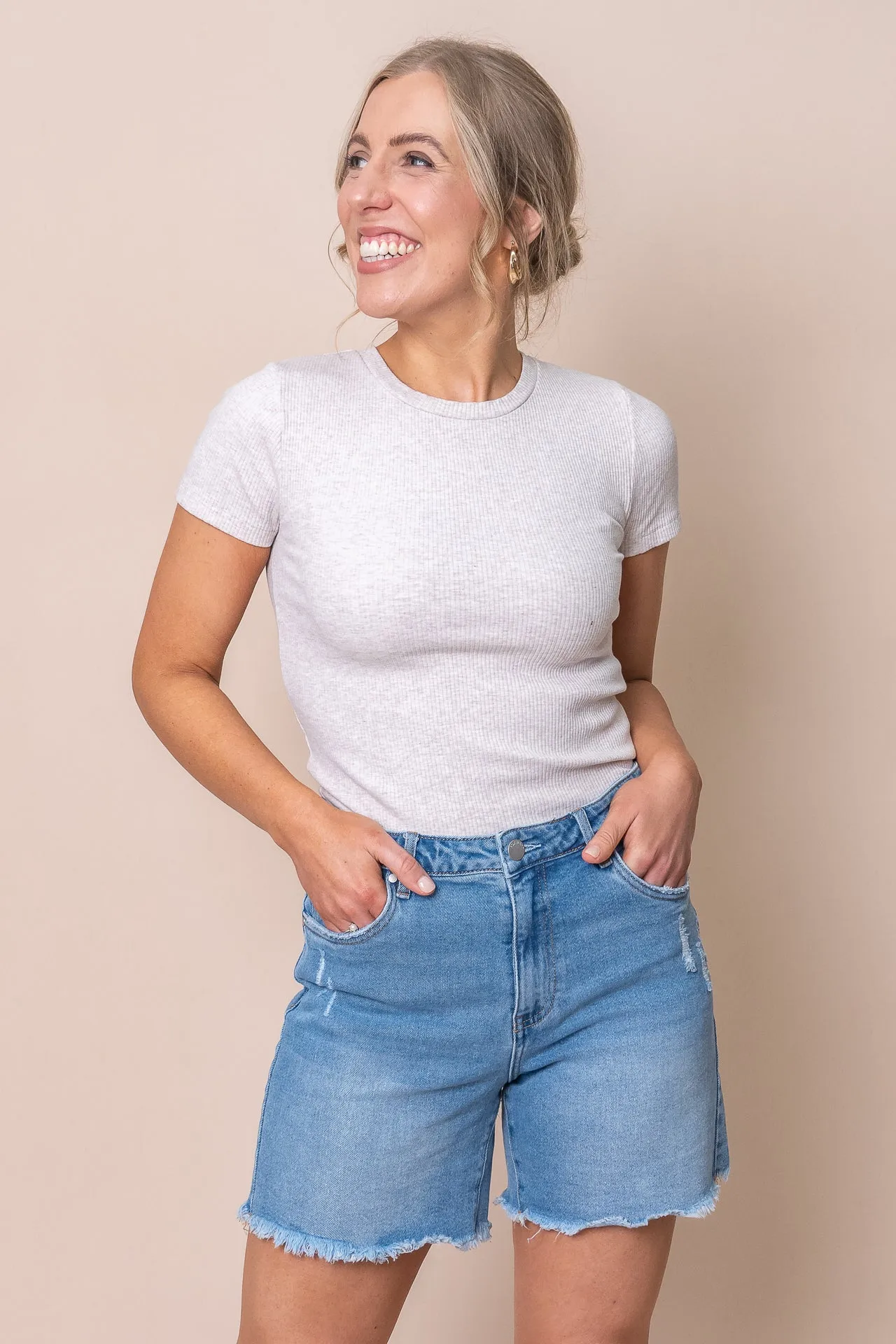 Bella Tee in Oatmeal - Silent Theory - Final Sale sold by Always Alice