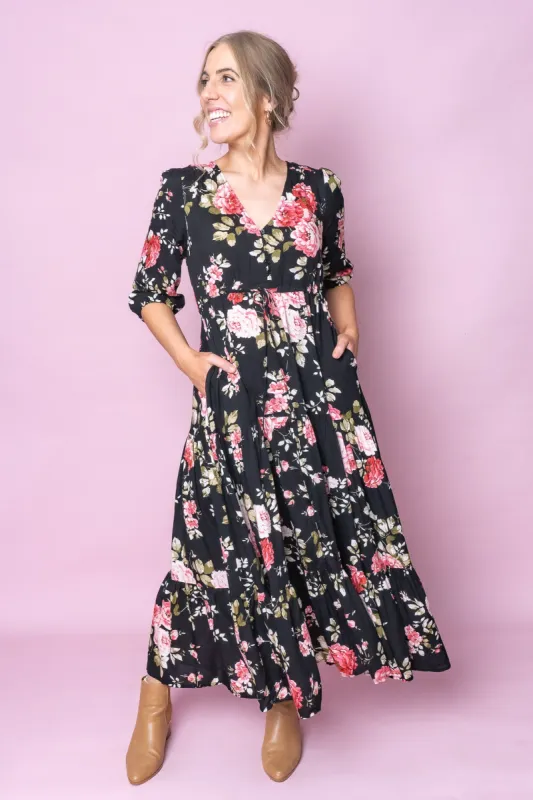 Sofia Maxi Dress in Black sold by Always Alice