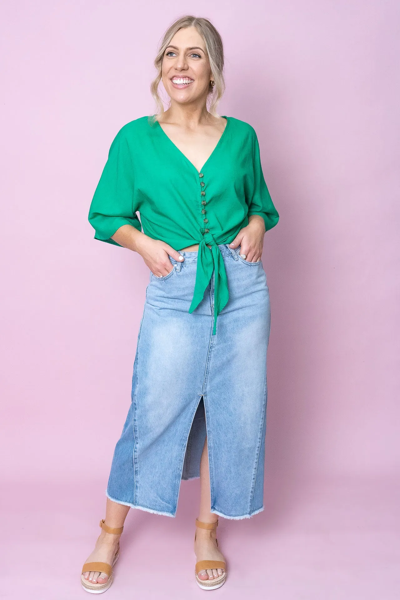 Neelix Top in Emerald sold by Always Alice