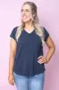 Manly Vee Tee in Navy - Foxwood sold by Always Alice
