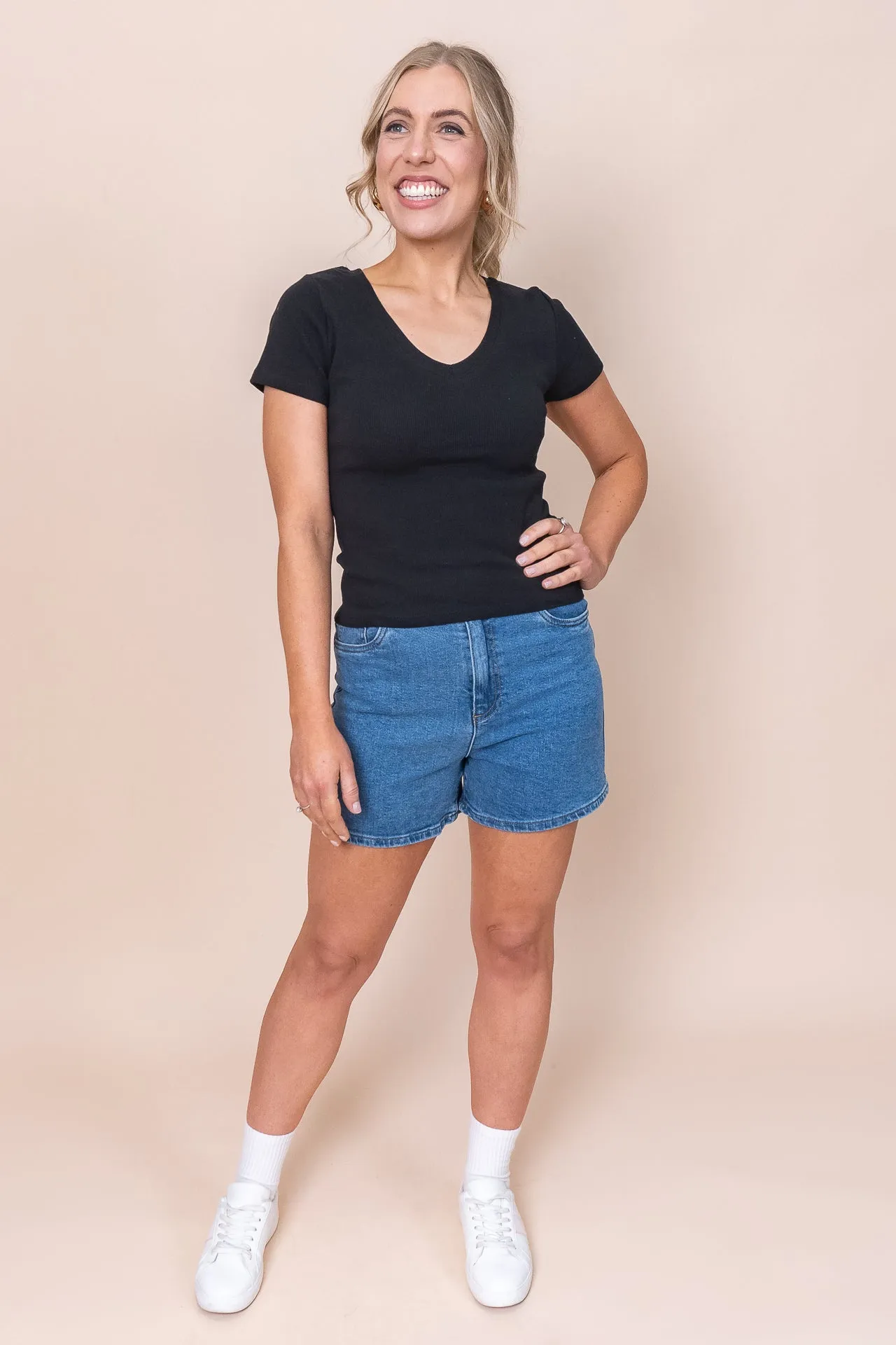 Lottie V-Neck Tee in Black - Silent Theory - Final Sale sold by Always Alice product image thumbnail 3