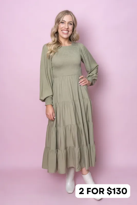 Samaria Dress in Sage sold by Always Alice