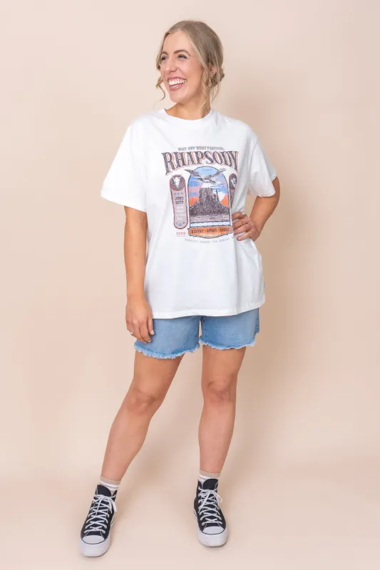 Sky Dance Oversized Tee in Vintage White - All About Eve sold by Always Alice