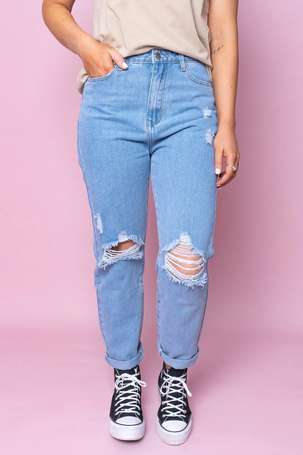 Cleo Denim Jeans in Light Blue sold by Always Alice product image thumbnail 3