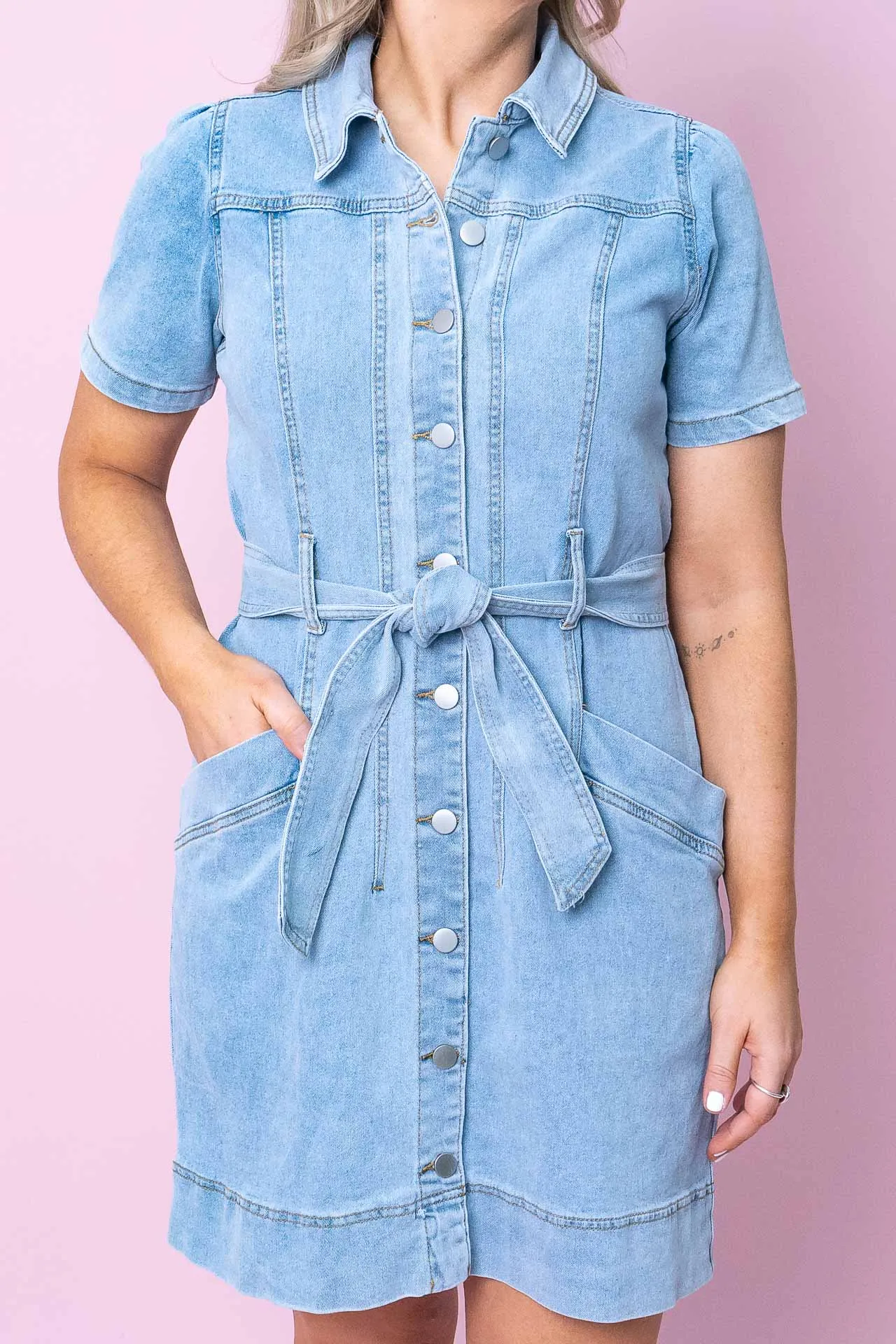 Heidi Dress in Light Denim - Final Sale sold by Always Alice product image thumbnail 3