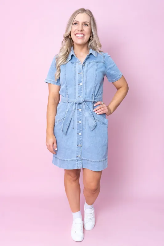 Heidi Dress in Light Denim - Final Sale sold by Always Alice