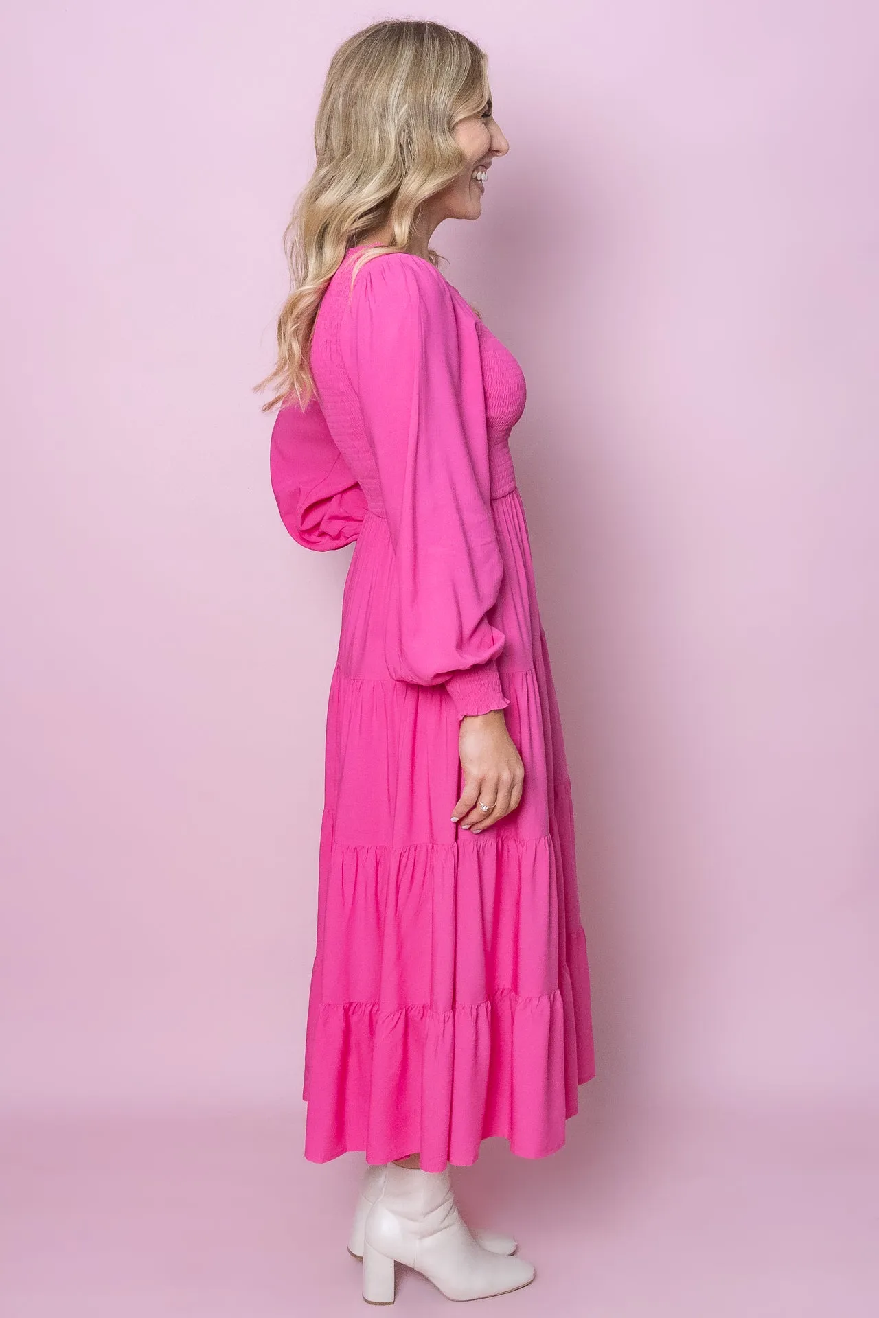 Samaria Midi Dress in Bright Pink sold by Always Alice product image thumbnail 5